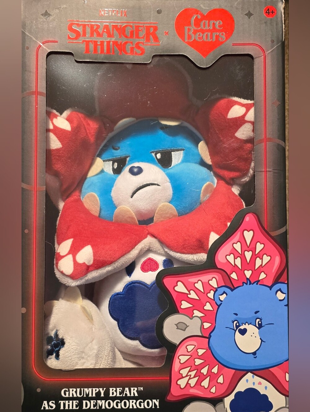 Care Bears Grumpy Bear as the Demogorgon Plush – Blue & Red